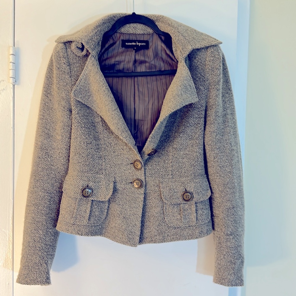 Nanette Lepore Brown Hooded Jacket Size M